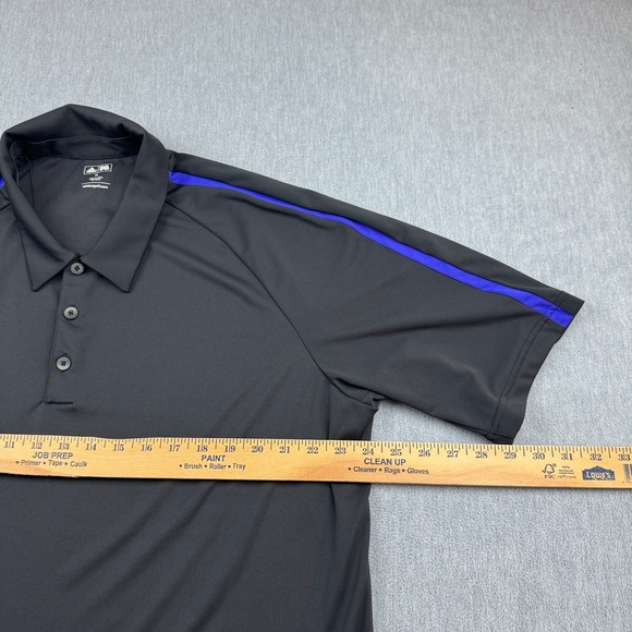 Adidas Golf Polo Shirt Mens XL Black Abstract Stretch Performance Lightweight - Picture 8 of 11